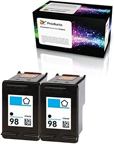 OCProducts Подмяна на касетата с мастило на HP 98, за да Officejet 150 100 H470 PhotoSmart D5160 C4180 2570 8030 8049 (2 черни)