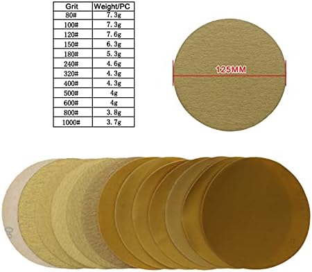 Карета перална, Опесъчаване шкурка 100 броя от 5 125 Мм Шлифовъчни дискове за шкурка, с куки и вериги От алуминиев оксид
