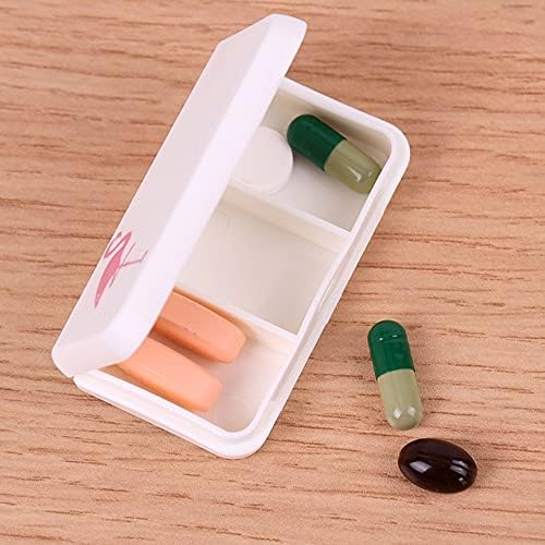 Кутия за таблетки дневно, Водоустойчив Органайзер за Лекарства, Витамини Притежателя, Мини-Контейнер за лекарства за Пътуване - 3 отделения-Flamingo