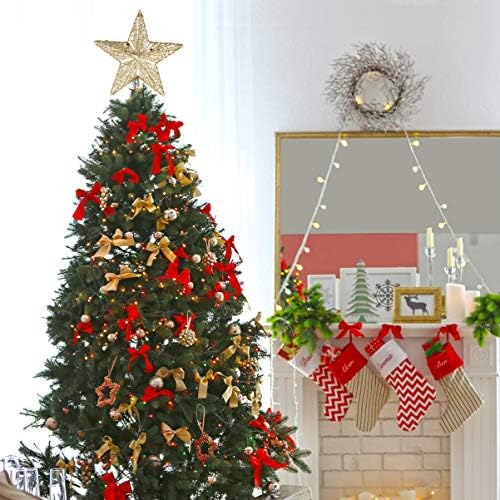 ABOOFAN Коледна Звезда Украса на Коледната Елха Изковаване на Изкуството Коледа в цилиндър На Върха на Дървото