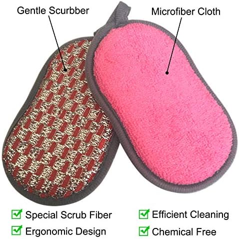 Многофункционална гъба-тел за кухня Scrub-it-Не царапающаяся двустранно гъба от микрофибър с двоен ефект и мощна почистване