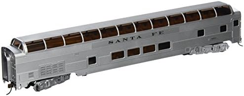 Влакове Бахмана - 85-крак ПОЛНОКУПОЛЬНЫЙ пътнически вагон SANTA FE с осветен салон - ХО Scale , Бял