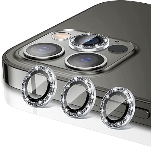 Meikobuly [3 + 3] за защита на обектива на камерата на iPhone 13 Pro Max и обектива на камерата на iPhone 13 Pro, лесен за монтиране, лесен за носене за защита от удари-Sierra Blue