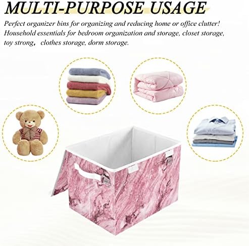 innewgogo Кутии за съхранение с текстура розов мрамор с Капаци за Организиране на Пылезащитных Кутии за съхранение