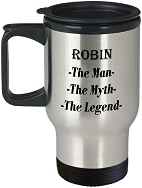Робин - Човек, Мит, Легенда, Невероятна Кафеена Чаша за Подарък - Пътна Чаша на 14 грама