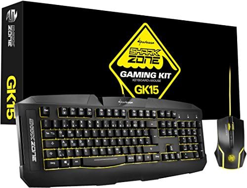 Зона акули - шаркунов GK15 Игра, определени с подсветка (Мишка и клавиатура (черна)