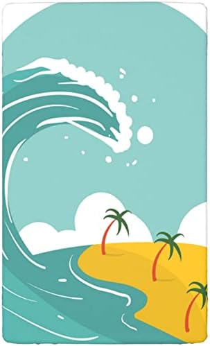 Мини-Чаршафи за легла с шарките на плажна тема, Портативни мини-Чаршафи за легла от Ултра Мек материал -Чаршаф за матрак на