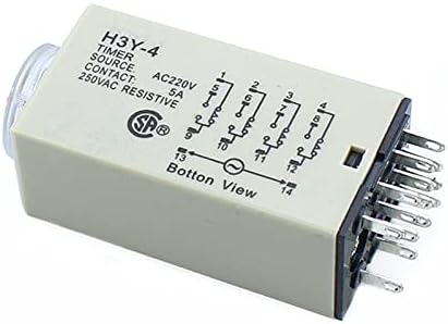TIOYW 1бр H3Y-4 0-30 М Реле закъснение на включване на захранването на Таймер DPDT 14 контакти H3Y-4 DC12V DC24V AC110V AC220V (Размер: AC110V)