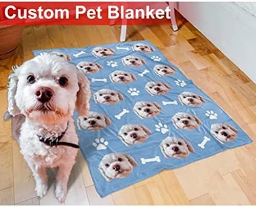 ZHONGZHI Персонализирани Одеяло за домашни любимци, със снимка, Персонални Одеяло за лице, Персонализирани Одеяла за домашни любимци, за Кучета, Изработени по поръчка ?