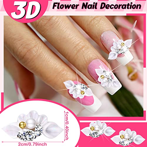 30 Бр 3D Окачване за нокти Акрилни Цветни Висулки за нокти Скъпоценни Камъни, Кристали и Цветя, Скъпоценни
