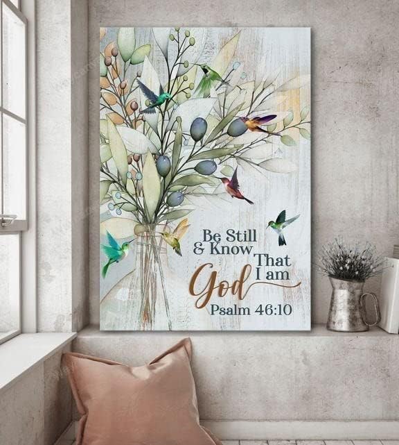 Маслиновото дърво, Колибри, успокой се и знай, че аз съм Бог - Плакат с портрет на Исус художествена хартия без рамка