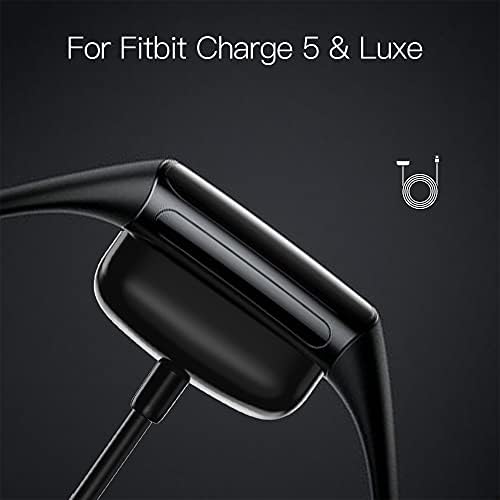AWINNER 2 Pack е Съвместим с Кабелна зарядно устройство за смарт часа Fitbit Charge 5 /Luxe