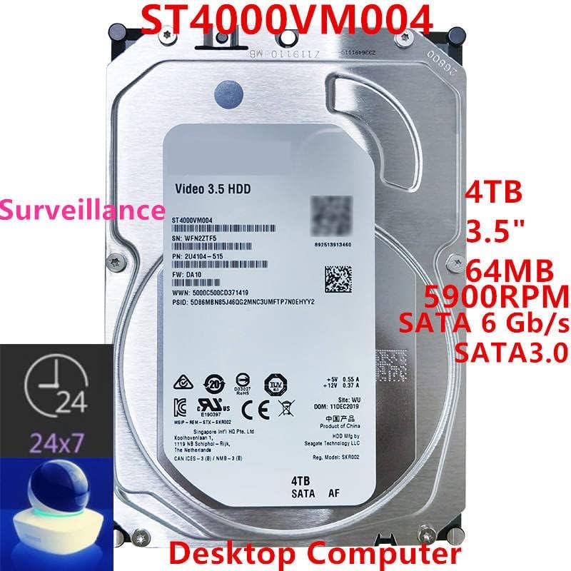 Твърд диск, на 4 TB 3,5 SATA 6 Gb/сек. 64 MB 5900 Об/мин за Вътрешен твърд диск за видеонаблюдение Твърд диск