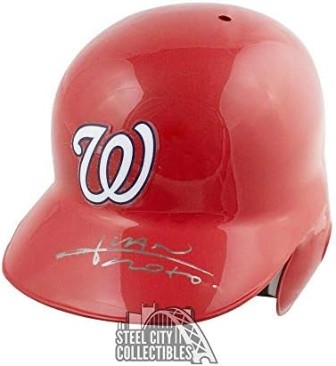 Автентичен Бейзболен каска JSA за бейзбол Бэттинга Washington Nationals с Автограф на Хуан Сото - Каски MLB С