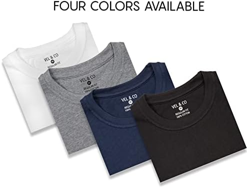 Мъжки t-shirt Vel & Co, с кръгло деколте и къс ръкав, Бързосъхнеща тениска от Памук, Произведено в Индия