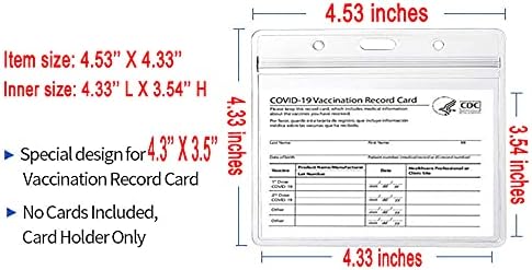 RUMOONLIN 3 Pack Card Protector 4,3 Х 3,5 Инча 4 X 3 Инча Държач За Карти Записи Прозрачен Винил Пластмасов Калъф с Водоустойчив