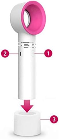 HSJWOSA Ръчен Мини-безшумен вентилатор без листа, малък Настолен Вентилатор, Преносими Електрически вентилатор Охлаждащ Mini USB без звук (Цвят: черен)