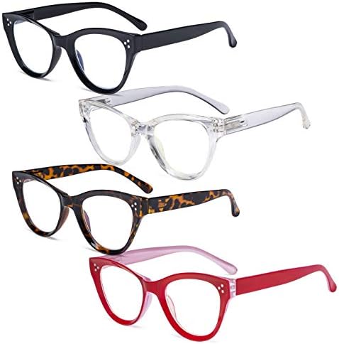 Eyekepper Спестете 10% на 4 опаковки женски очила за четене в голям размер, и 4 опаковки ридеров с дизайн на Котешко око +1,00