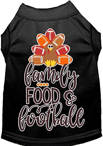 Тениска за кучета с Трафаретным принтом за семейство, хранене и футбол Black Med