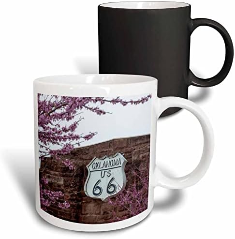 3dRose, САЩ, Оклахома, в два цвята чаша Chandler Route 66 Тълкувателно Center, 11 грама, черна
