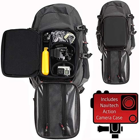 Раница за екшън камери Navitech и Сив калъф за съхранение с вградено нагрудным колан - Съвместим с екшън камера Dragon Touch
