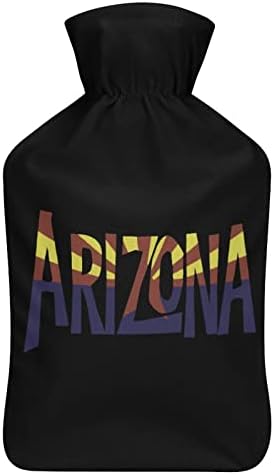 Бутилка за Гореща Вода с Флага на щата Аризона с Мека Капак, Чанта за Гореща Вода за Ръцете, Краката, Шията, топла