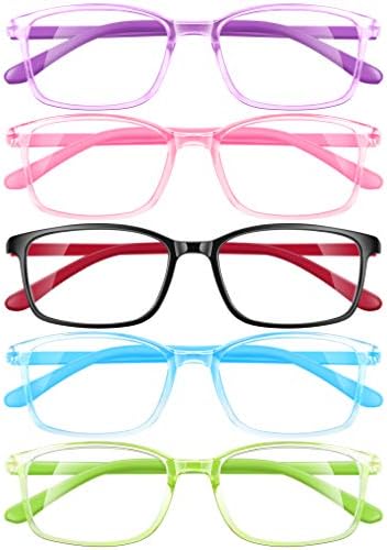 azuza, 5 Опаковки Детски Очила с защита от Uv, Нападение от Синя Светлина, Очила за компютърни Игри, Телевизия, Телефон,