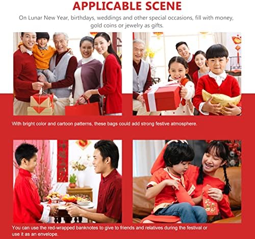 NUOBESTY Китайски Подарък 24ШТ 2022 Китайски Червени Плик Година Червени Пликове Китайски Година Хонг Бао Щастливи Парични Пакети за Нова Година е празника на Доставка П?