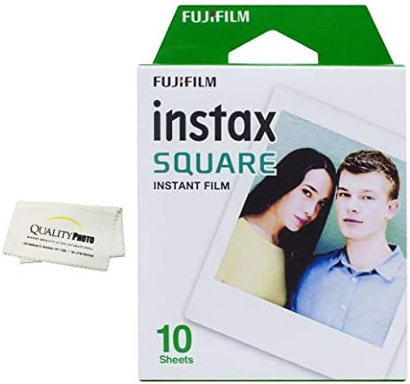 Филм Fujifilm Instax Square Instant Film - 80 Експозиции + Качествена кърпа за снимки от микрофибър ...