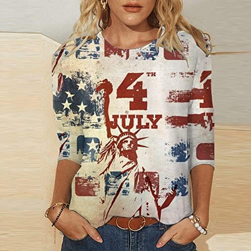 Тениска за Жени, Сексуална Свободни Тениски с Къс Ръкав и Шарките в Звездната Ивица, Върхове от САЩ