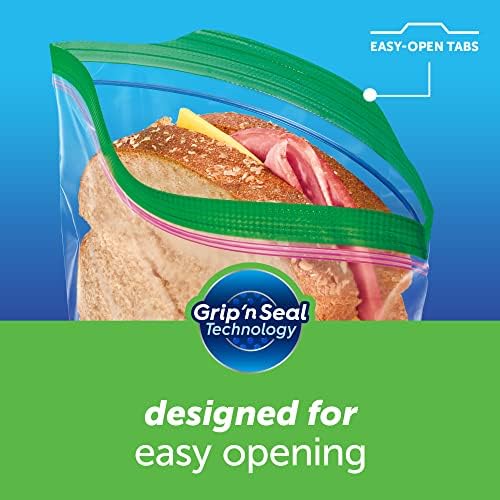 Опаковки за сандвичи и закуски Ziploc за запазване на свежестта на пътя, технология Grip 'N Seal, за да се улесни захващане,