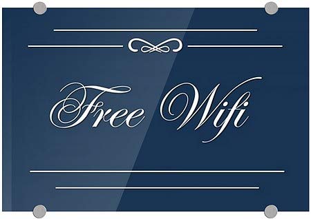 CGSignLab | Акрил Знак премиум-клас Безплатен достъп до Wi-Fi -Classic Navy | 18 x12