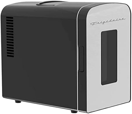Преносим мини-хладилник-охладител Frigidaire на 9 кутии, 5 л, От матирана неръждаема стомана, Прозорец, EFMIS189-SS,