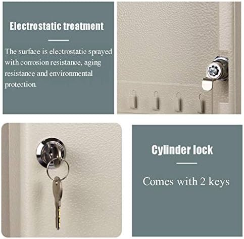 Голям шкаф за ключове QULACO Стенен шкаф за ключове, монтиран на стената кутия за съхранение на ключове за управление на ключовете е много подходящ за дома / офиса / биз