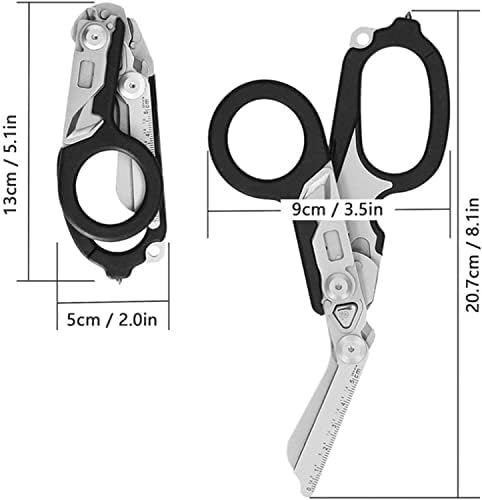 Травматологические ножици 6в1, ножици за спешна помощ с нож за колан и стеклорезом Raptor