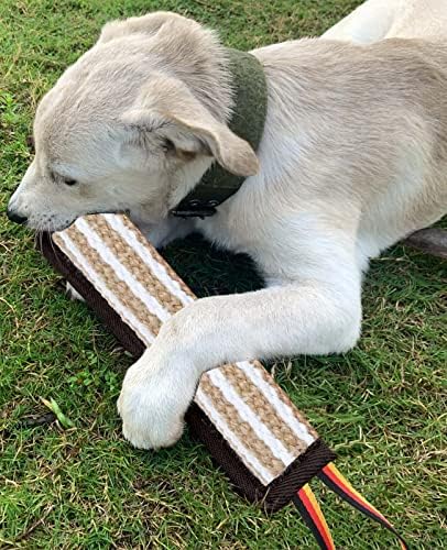 Играчка за теглене на кучета Clysoru Dog, Твърда джутовая възглавница за хапка - Трайно обзавеждане за дресура - Интерактивна играчка за кученца от големи кучета. (Черен ?