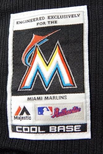 2014-16 Маями Марлинз Грег Наппо #76 Използвана в игра Черна Риза Ex ST BP 46 954 - Използваните в играта тениски MLB