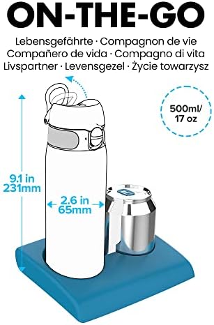 Бутилка за вода от неръждаема стомана с вакуумна изолация Ion8 - Запечатани бутилка - Подходящ за Подстаканников, 17 мл / 500 мл (опаковка от 1) - OneTouch 2.0 - Зеленика 2.0