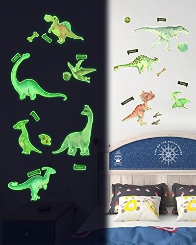 10 Вида стенни стикери с Динозаври, Красиви Светещи в Тъмното Етикети с динозаври, Светещи Стикери с яйца на Динозаври, Идеален подарък за декор на детска стая