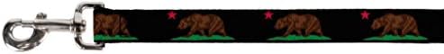 Кучешката Каишка California Star Bear Crackle Райе Бял Сив Червен Дължина 6 Метра, Ширина 0,5 Инча