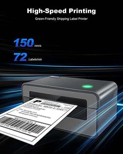 Принтер за етикети за доставка POLONO Сив, Термотрансферен Печат 4x6 за доставка на Пакети, Търговска Производител на Преки Термоэтикеток,