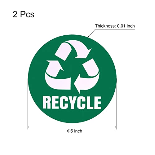MECCANIXITY Recycle Sticker Bin Етикети 5-Инчов Големи Винил за рециклиране на отпадъци от Неръждаема стомана /