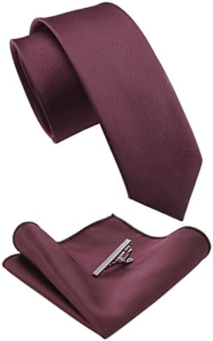 Мъжки Комплекти JEMYGINS 2,4с Однотонным тясна вратовръзка и тромаво джоб с щипка за вратовръзка (6 см)