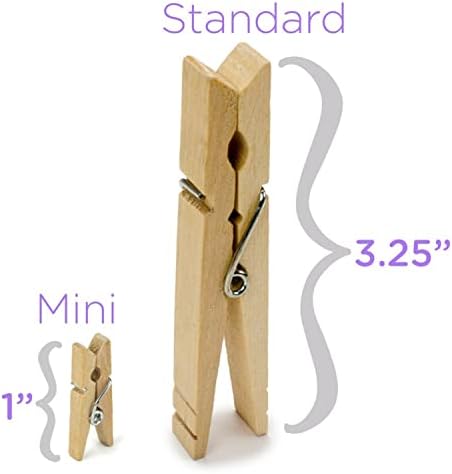 100 Опаковки мини-Колчета | Миниатюрни Дървени клечки за дрехи в селски стил за Scrapbooking, занаяти, накити и организации