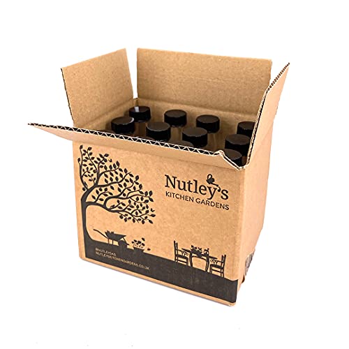 Миниатюрна Стъклена бутилка за алкохол и алкохолни напитки Nutley's с обем 50 мл с винт капак - Черен (опаковка от 12