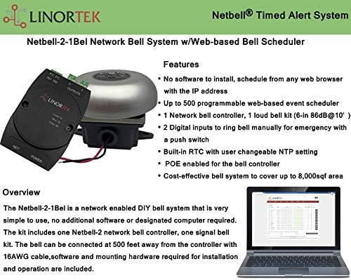 Netbell-2-1Bel TCP/IP Силна Автоматична Аларма за Време на прекъсване в училище |офис с Програмируем софтуер Bell Таймер Уеб-Електронен