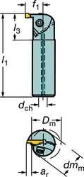 Расточная планк е sandvik Coromant LAG123E020-12B от стомана CoroCut 1-2 за притежателя на канали, Диаметър джолан 0,750, максимална дълбочина на рязане 0,39