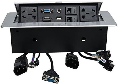Функционална контакт с демпфирующим тип/VGA, HDMI, 3.5 аудио, микрофон, USB, мрежа, RJ-45 кутия за излизане видео функции / Висококачествена настолна изход B-05 silver (Сребрист)