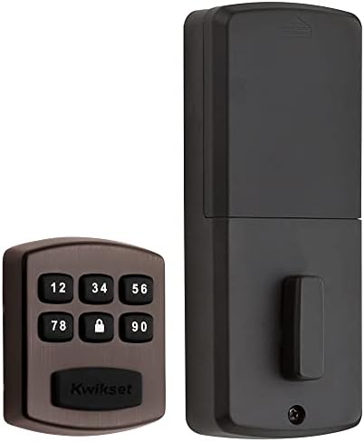 Kwikset 99050-004 Модел 905 Value Lock Бесключевой Вход с Електронна Клавиатура, Засовной Система за Заключване на вратите за Гараж или Странична врата, Венециански Бронз