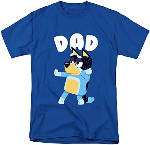 Синя Риза за Татко, Синя Риза С Шарени Кучета За рождения Ден, За Възрастен, на Ден, на Бащите за Мъже, Татко, Тате, Съпруг-баща